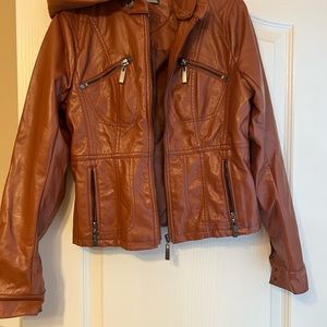 Jou Jou light brown faux leather jacket Large